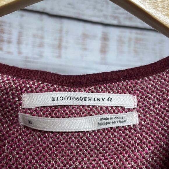 Anthropologie Beatriz Mock Neck Sweater Pink Gold XL - Picture 8 of 8